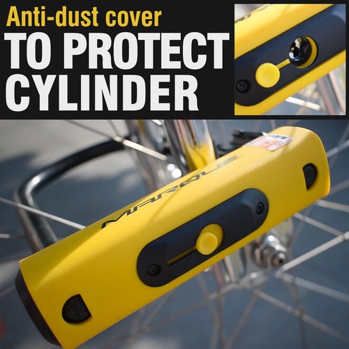 MARQUE U Lock Heavy-Duty Anti-Theft Bicycle Lock, 16mm Shackle with Mounting Bracket and 2 Keys, for Mountain, Electric, Folding Bike, Scooter