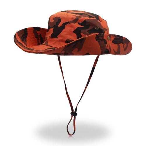 QOHNK Boonie Hats for Men Women Wide Brim Sun Hats Outdoor Sun UV Protection Fisherman Hat Big Head Fishing Camo Bucket Hats
