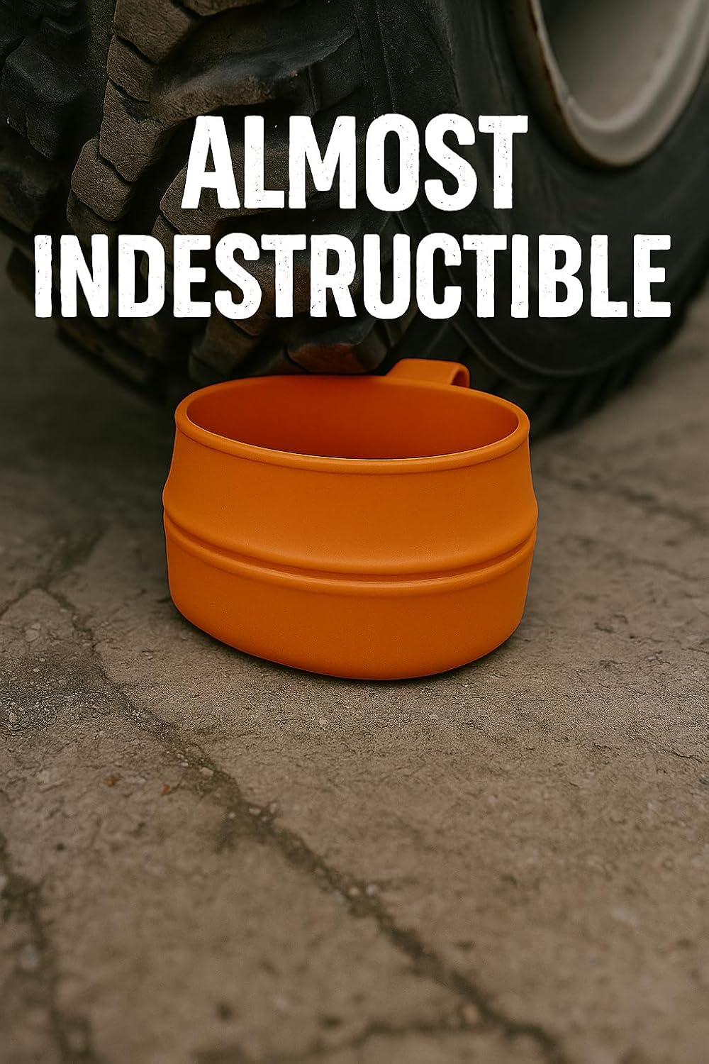 Fold-A-Cup Small - Orange, Foldable BPA-Free TPR, Made in Sweden