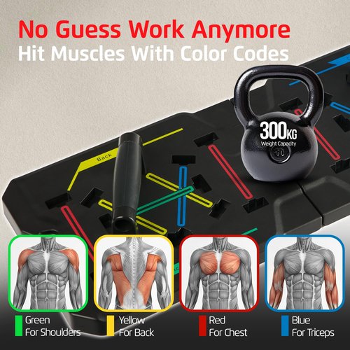 GYMODA Portable Home Gym & Workout Equipment|Foldable Push Up Board for Men, Women & Teenagers|Sturdy Strength Training Equipment|Resistance bands for working out|Exercise & Pilates, Calisthenics