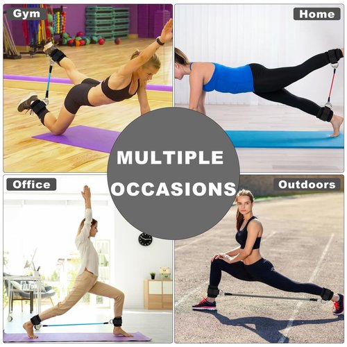 LIOUCBD Ankle Resistance Bands with Cuffs, Ankle Bands for Working Out, Ankle Resistance Band for Leg, Women Exercise Equipment for Kickbacks Hip Fitness Training Yoga Pilates Gym