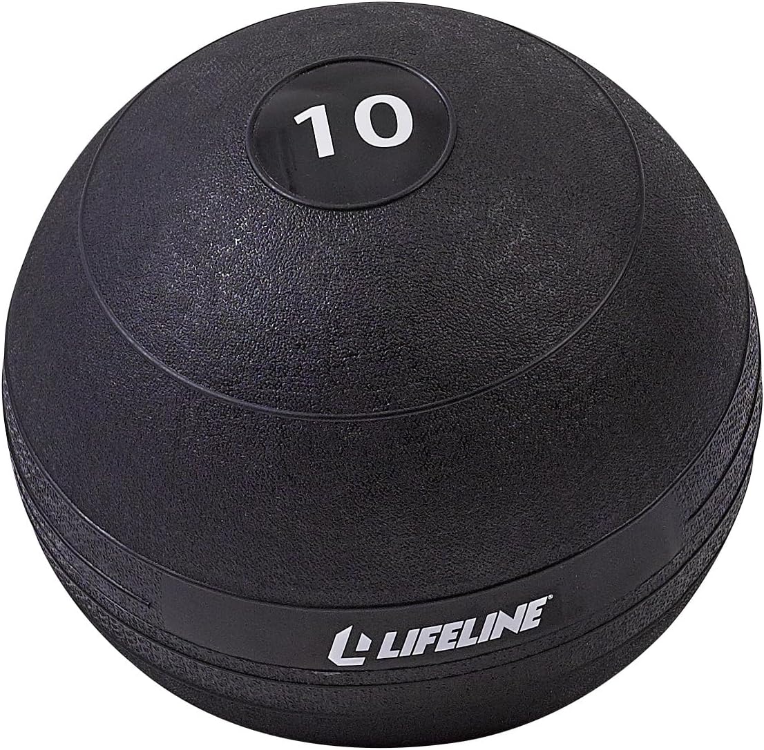 Weighted Slam Ball for Home Gym & HIIT - Lifeline Fitness Easy Grip 10 lb
