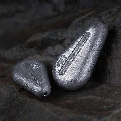 THKFISH Fishing Weights Sinkers No Roll Sinkers Lead Weights No Snag Flat Inline Sinkers for Catfishing Rigs Saltwater Freshwater-60G-10PCS