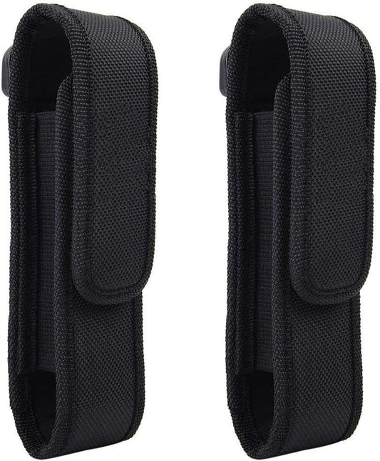 2 Pcs Flashlight Holster Pouch Holder Flash Light Belt Pouch Carry Case for 5"-7" Tactical Flashlight with Stretch Capability&Durable Nylon