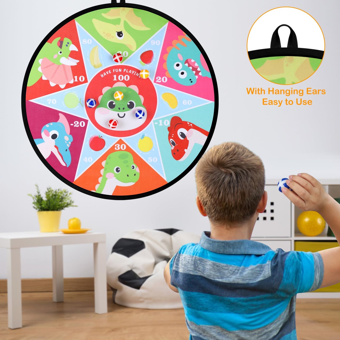 Accmor 28" Large Dart Board for Kids, Kids Dart Board with Sticky Balls, Backyard Indoor Outdoor Games Birthday Gifts for 3 4 5 6 7 8 Years Old Boys Girls