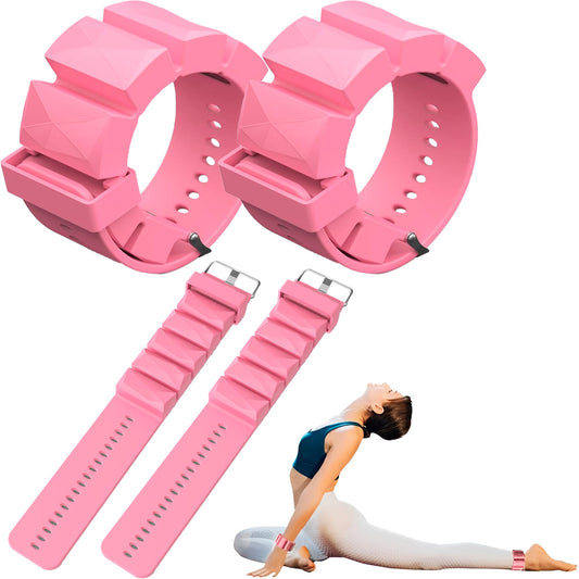 Adjustable 1 LB Ankle Wrist Weights Pair Women Men, Wearable Ankle/Wrist Weights Suitable for Yoga, Exercise,Barre,Strength Training (Set of 2 (1Lb Each) (pink)