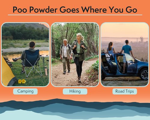 Cleanwaste Portable Mini Poo Powder Deodorizing Waste Treatment - 55 Scoops - Pee and Poop Gelling Powder for Camping, Travel, Emergencies
