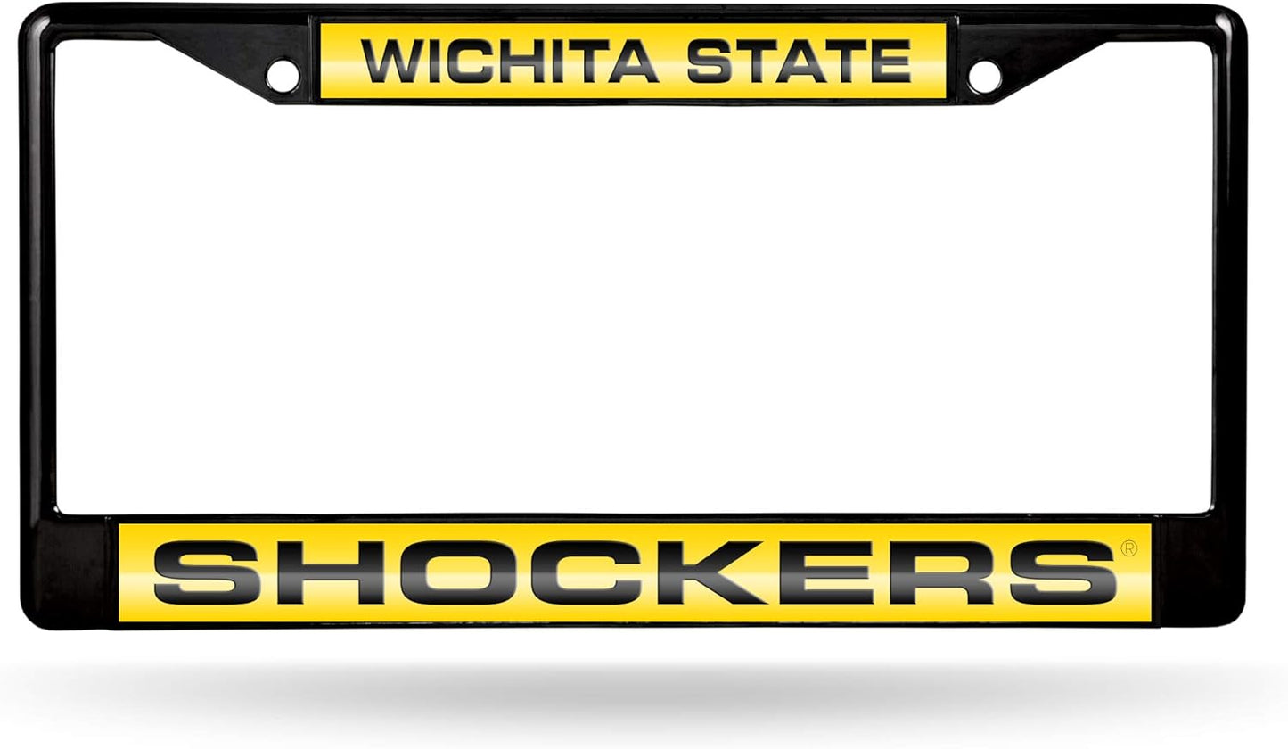 NCAA Black Laser Cut Chrome License Plate Frame for Car/Truck/SUV - 12x6" Auto Accessory