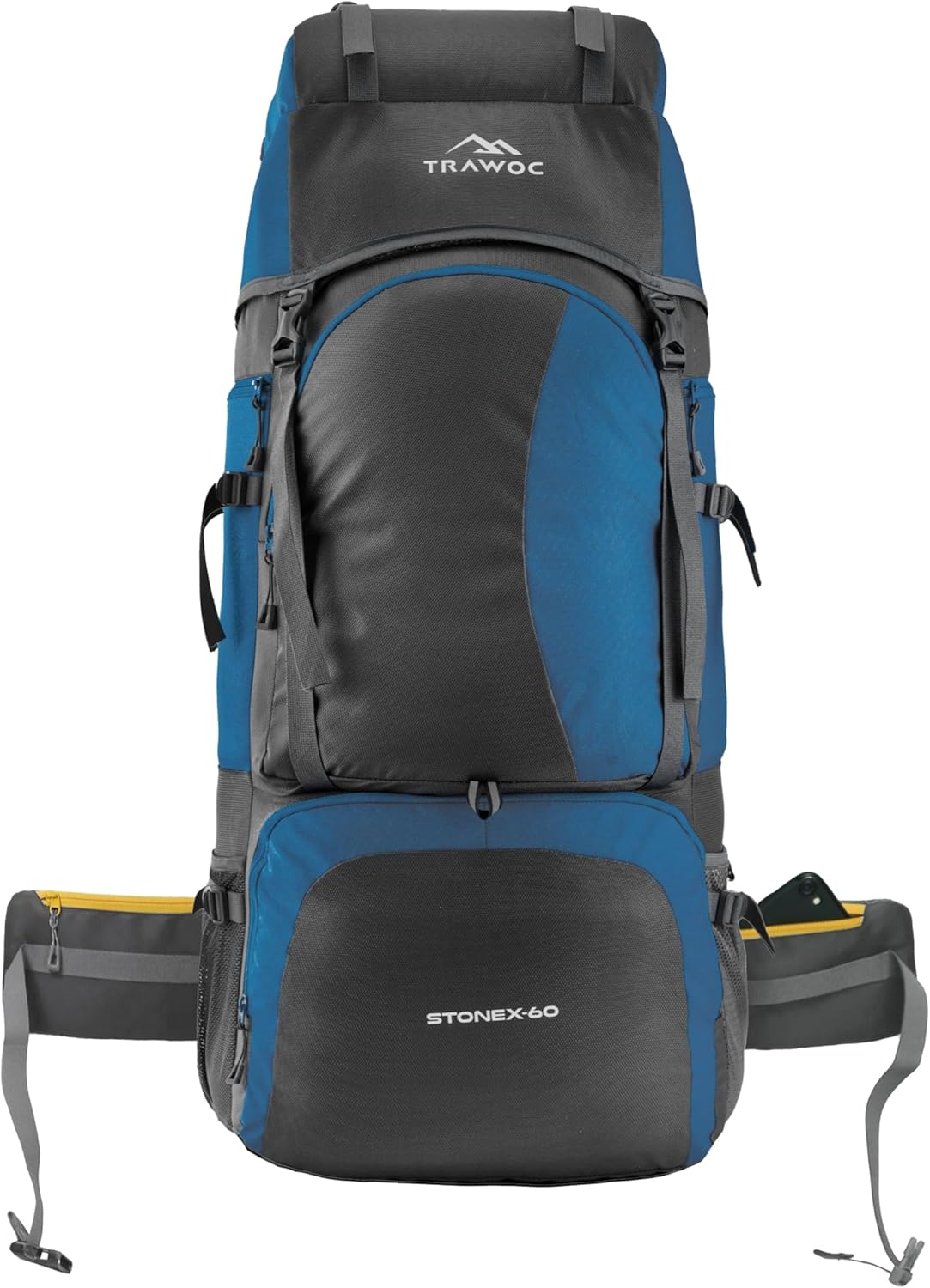 STONEX 60 Ltr Travel Backpack Trekking Rucksack bag for Men & Women Travel Camping Hiking Backpack, Sky Blue