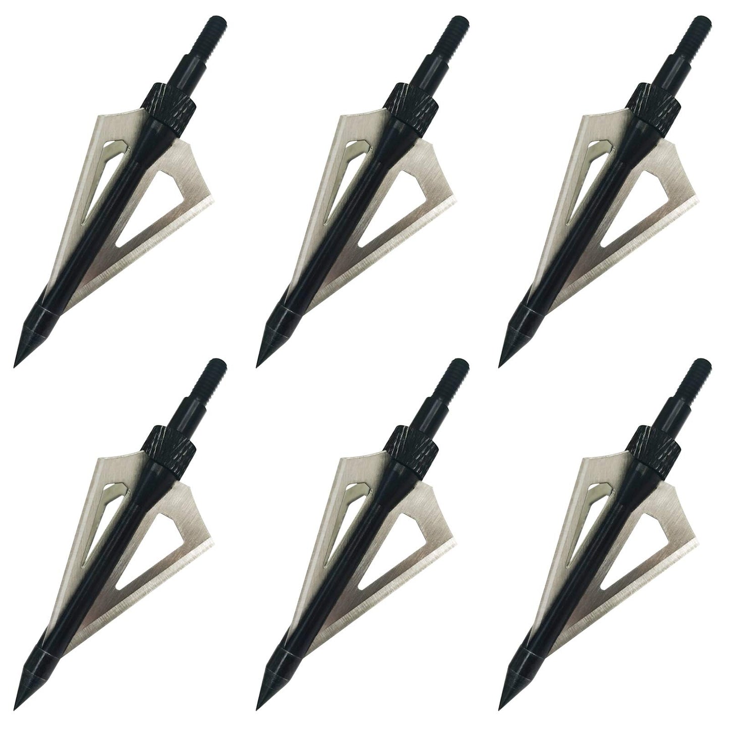 AREYCVK Archery Broadheads, 100 Grains Screw in Arrow Archery 3 Blades Hunting Heads Arrow Tips Compatible Crossbow& Compound Bow with Broadhead Storage Case (12PCS) (Black)