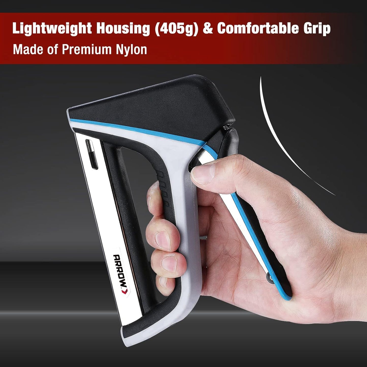 Arrow T50 Staple Gun Kit, Lightweight & Comfortable Grip, with 3750 Pieces T50 1/4", 3/8", 1/2" Staples, for Upholstery Professional Projects, T50X TacMate