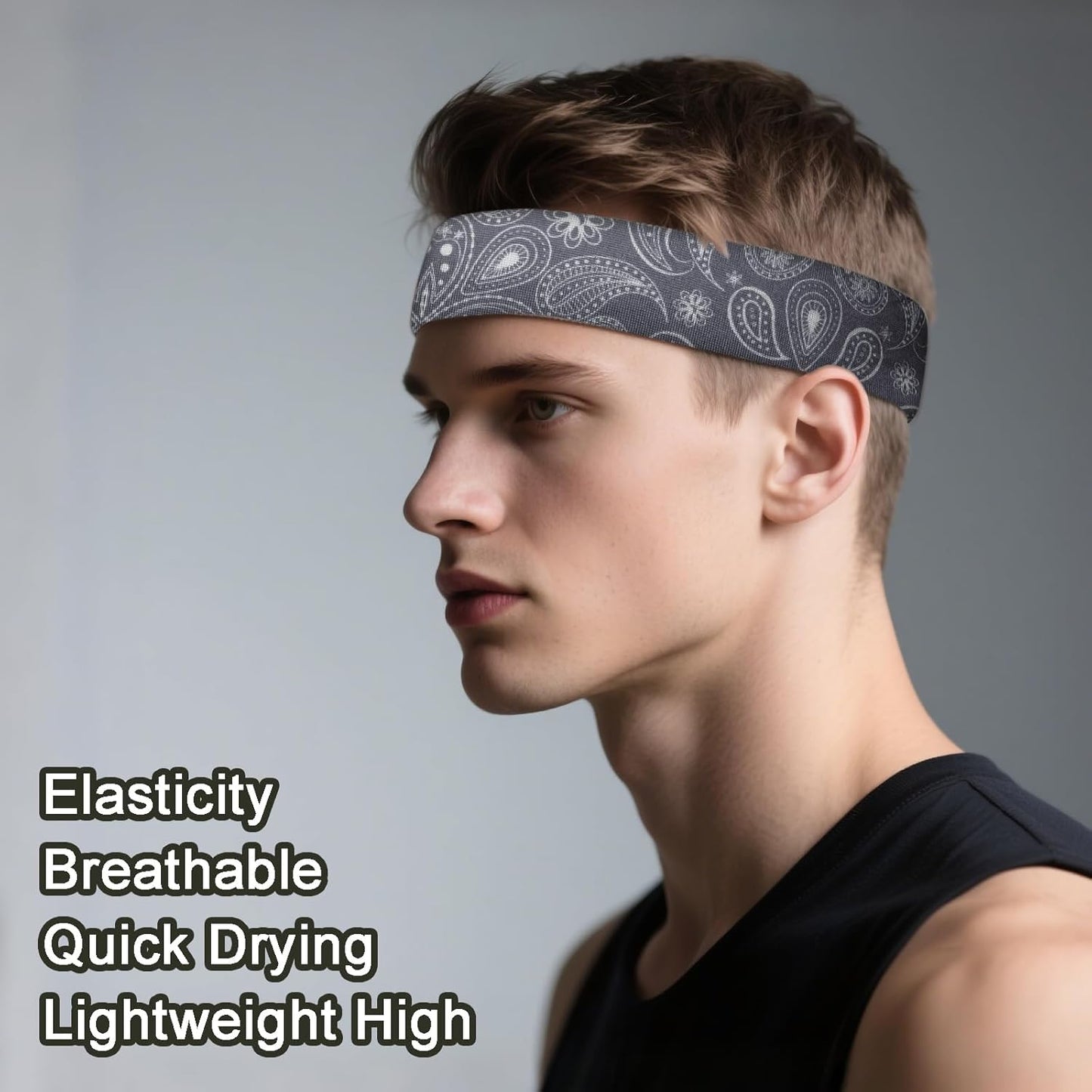 Men's 9-Pack Sports Headbands | Stretchy Sweatbands for Running & Workouts