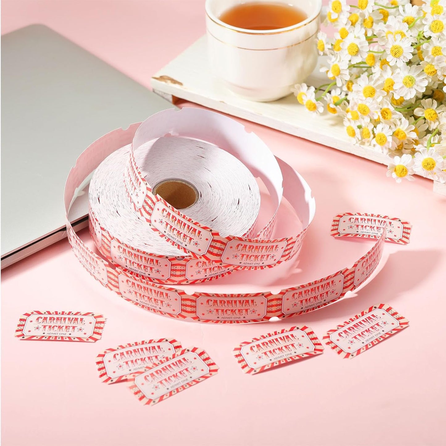 1000 Pcs Drink Ticket Single Raffle Tickets Roll Cocktail Design Free Drink Ticket for Events Wedding Work Formal Parties Leisure Class Reward