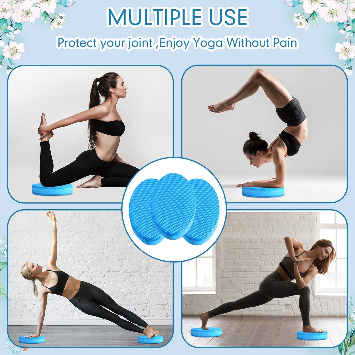 Hanaive 3 Pcs Foam Pad Balance Mat Pad Soft Yoga Stability Trainer mat for Physical Therapy Rehabilitation Core Strength Training Device for Women Men