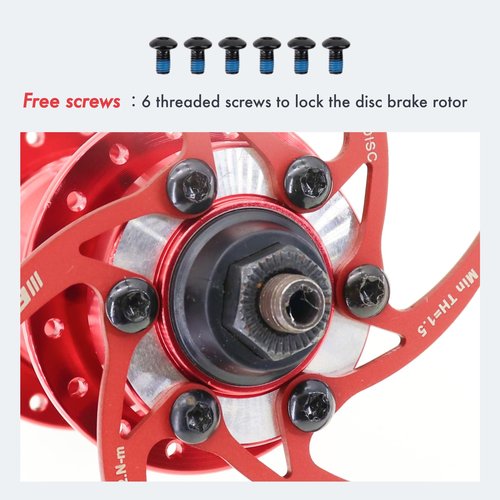 DJC Bike Brake Disc Rotor 2pcs MTB Brake Disc 160mm 180mm with 6 Bolts Road Bike MTB BMX e Scooter Steel Brake Disc iiipro (2pcs red, 180mm)