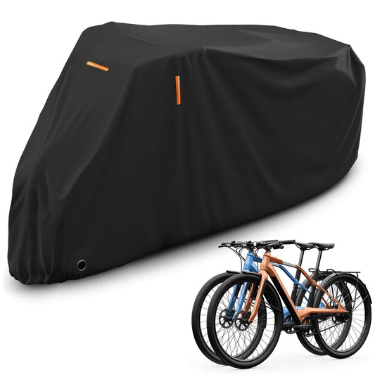 AKEfit Bike Cover, Waterproof Outdoor Bicycle Cover Rain UV Snow Proof with Anti-theft Lock Hole Outside Bike Storage Covers for Mountain Road Electric City Bike-XL for 1, 2 Bike