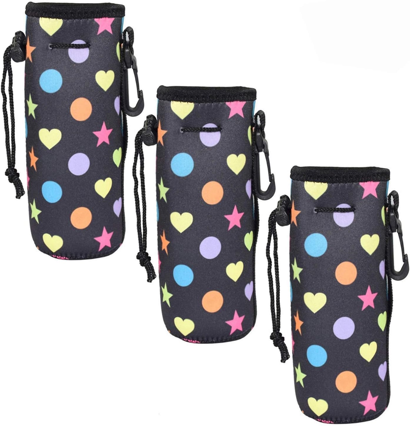 Af-Wan Water Bottle Cooler Carrier for 22 oz Long Neck Water Bottle or Tall Beer Bottles,Protable Neoprene Insulated Water Drink Bottle Cover Sleeve Tote Bag Pouch Holder Strap.(3pcs)