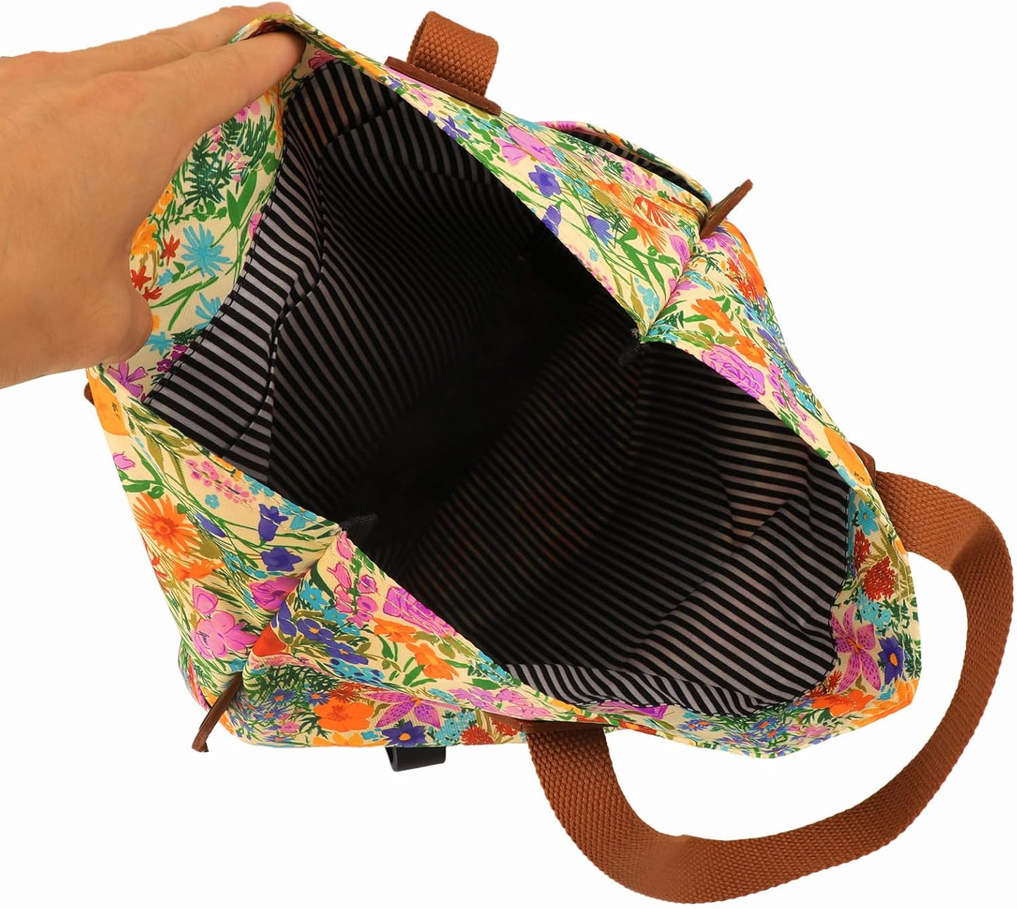 TOURBON Canvas Clip-On Quick-Release Bike Panniers Women's Shoulder Tote Bag