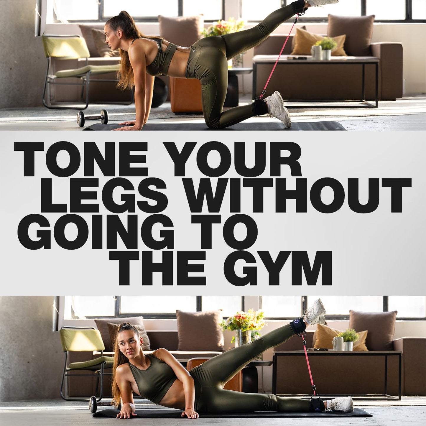 ActiveGear Ankle Resistance Bands with Cuffs - Ideal for Glutes, Legs & Core Workouts, Kickback Ankle Strap Set for Home Workout Equipment & Gym Fitness - Purple