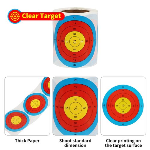 SPG Splatter Shooting Target Sticker - 3 Inch Self-Adhesive Archery Target Paper for Shooting Range High Visibility Targets Sticker for Pistol Shooting Archery Practice Training