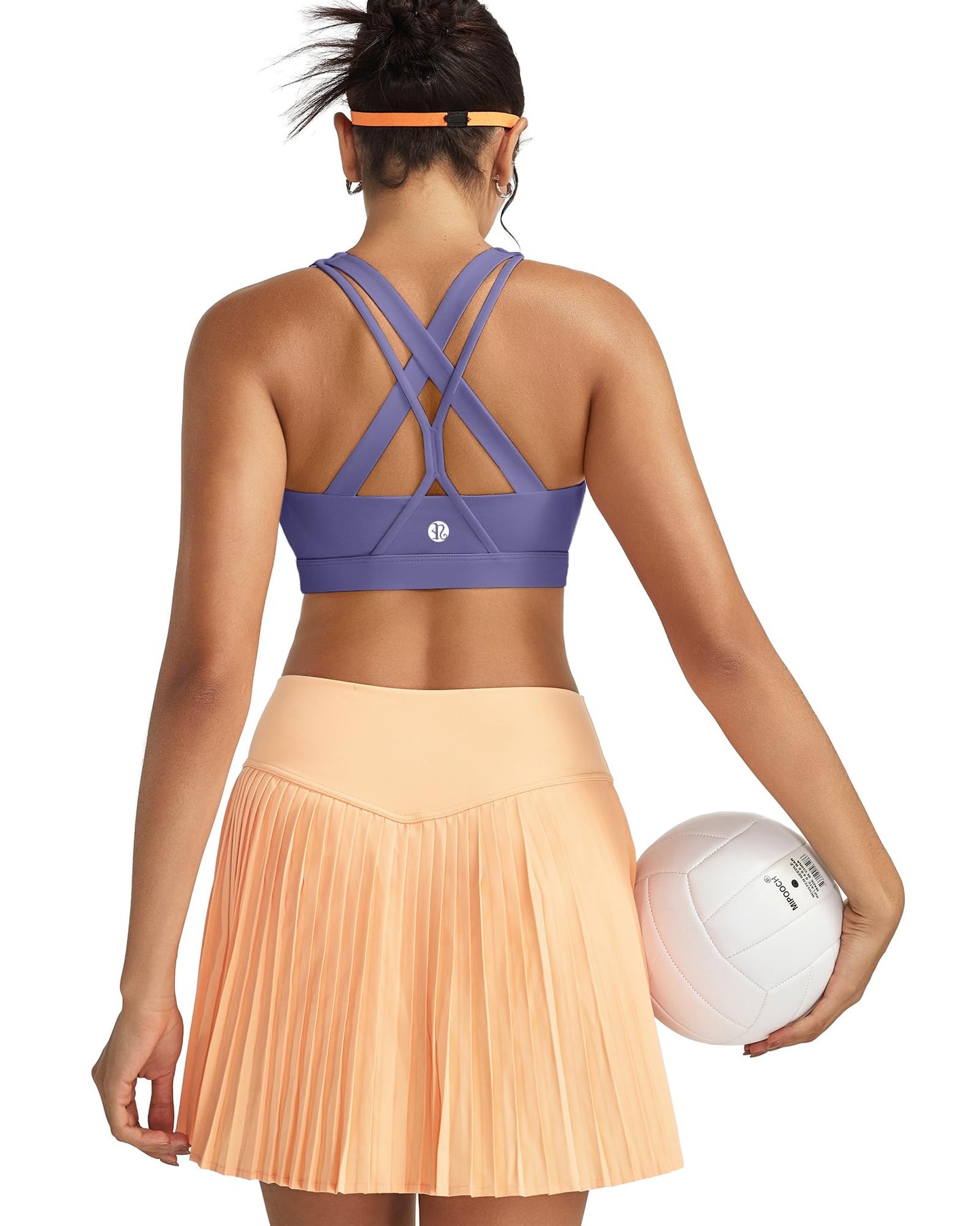 RUNNING GIRL Sports Bras for Women,Seamless Strappy Sports Bra High Support Crisscross Back with Removable Pads