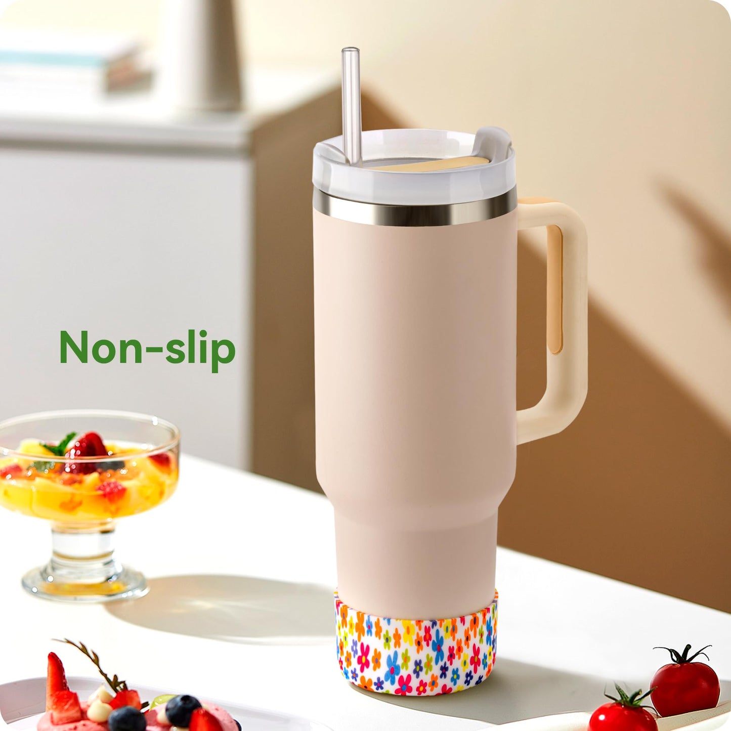 Silicone Boot for Stanley Quencher Tumbler 20/30/40 oz &IceFlow 20/30oz,Owala 24/40 oz Cup Cheetah Boot Sleeve 40oz Bottom Protector for Bottom Size 2.8-2.95" Cups & Bottles BPA-Free(Gold Leopard)