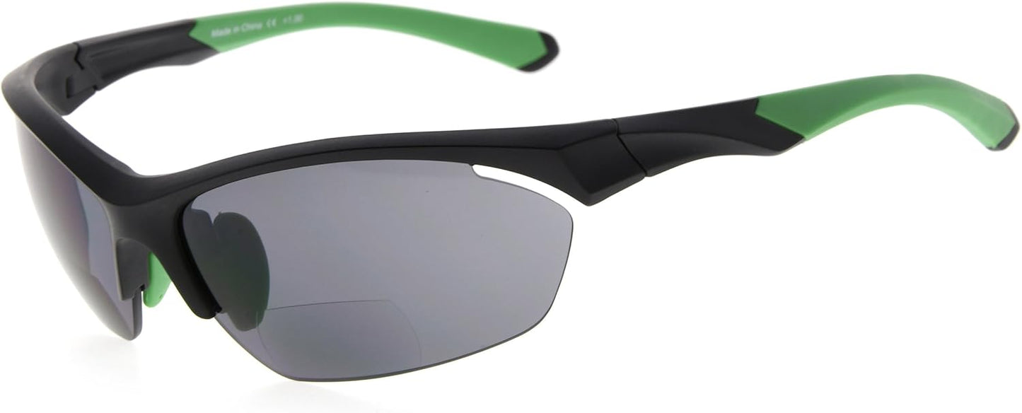 Eyekepper TR90 Frame Bifocal Sports Sunglasses Baseball Running Fishing Driving Golf Softball Hiking Sunshine Readers