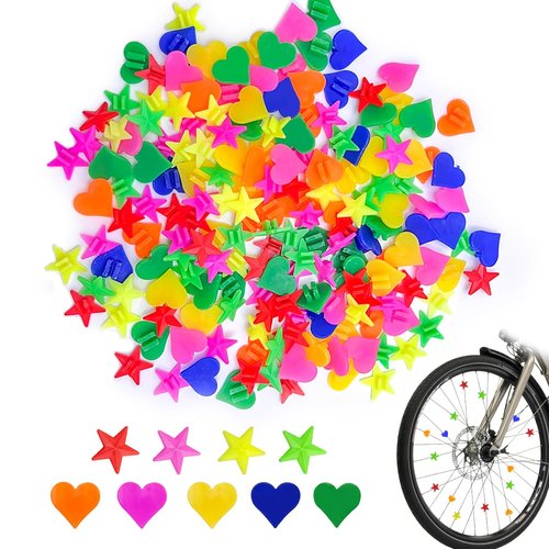 OWMOSYX 180 Pieces Bike Wheel Spoke Beads Plastic Clip Beads Spoke Colorful Bicycle Bike Spoke Decorations for Kids Bike Accessories Girls Boys