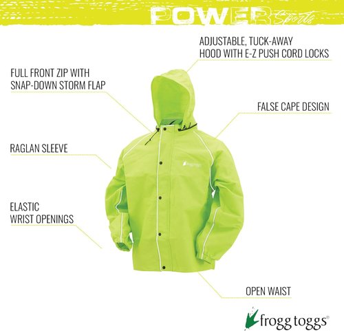FROGG TOGGS Men's Road Toad Reflective Waterproof Rain Jacket