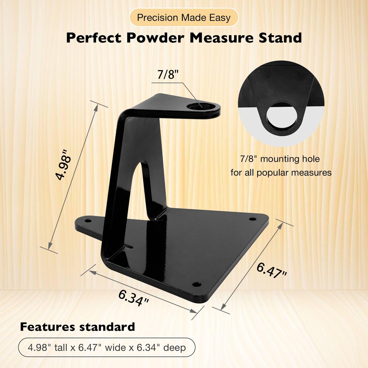 ATRACYPART Reloading Powder Measure Stand – Fits Most Powder Measures, 7/8" Mounting Hole, Black, Small Size