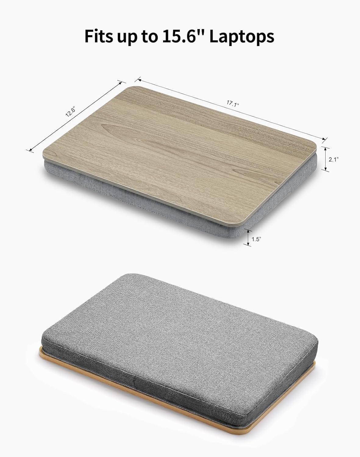 Lap Desk with Pillow Cushion, Portable Laptop Bed Desk, Fits up to 15.6 inch Laptop, Lap Stand for Bed & Couch & Carpet, Book Tablet/Drawing Board - Pink