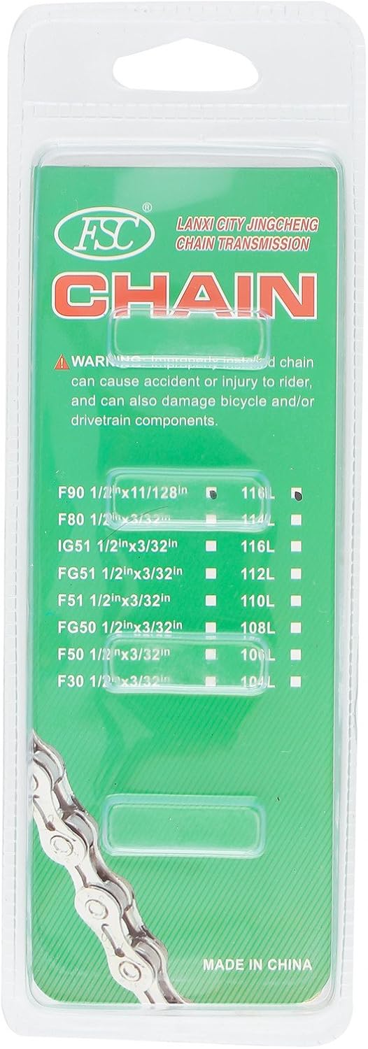 FSC 6,7,8 Speed 116L Bicycle Chains, Silver,Gold (1/2x3/32-Inch)