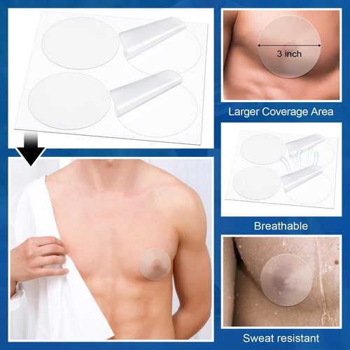 Syhood 100 Pieces 200/100 Pcs Nipple Covers for Men Anti-Chafing Protector Nipple Tape Men Pasties Covers Sticker for Running Sports