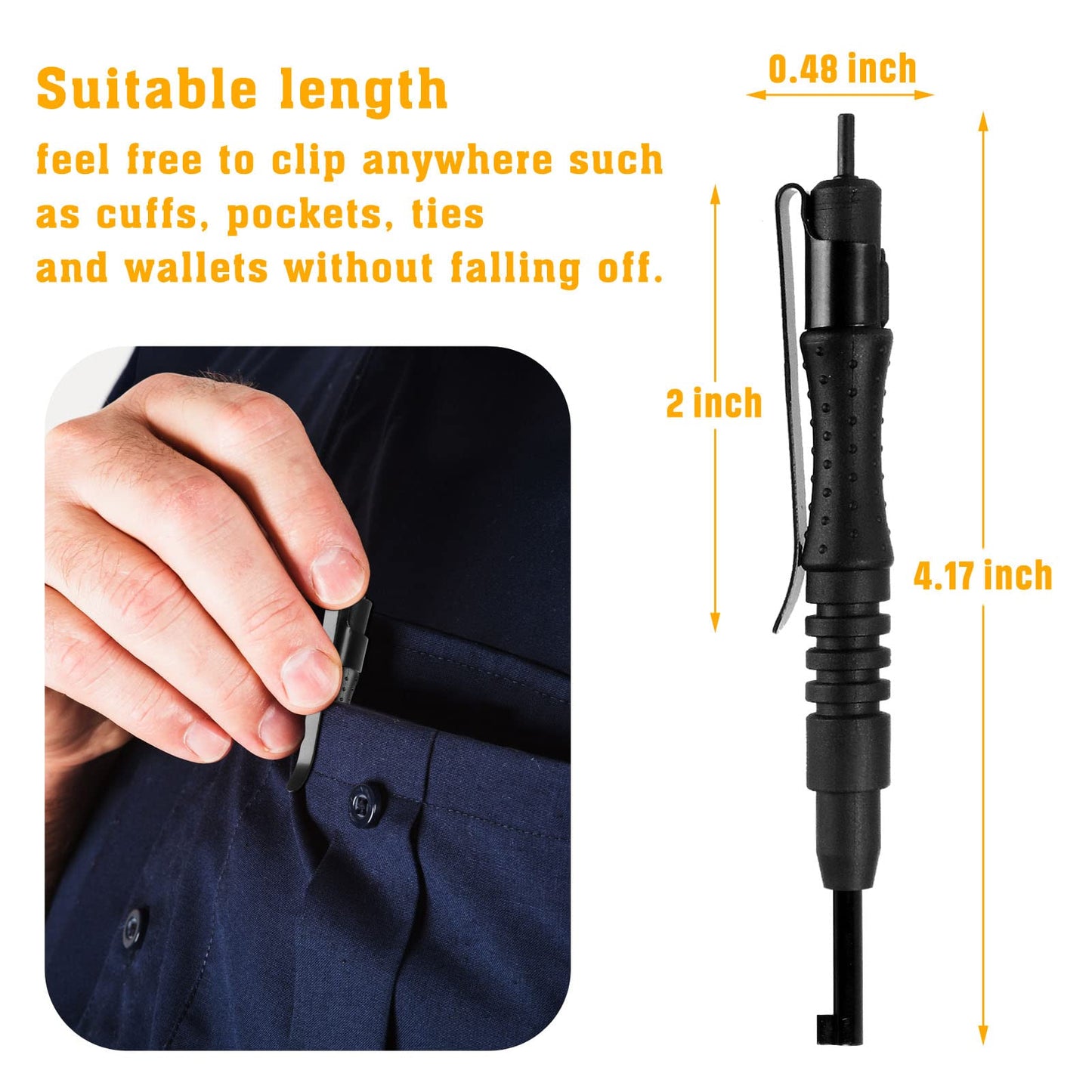 JOTOVO Pocket Key Universal Round Handcuff Key, Police Cuff Keys 4 Inch with Clip for All Standard Series Hand cuffs