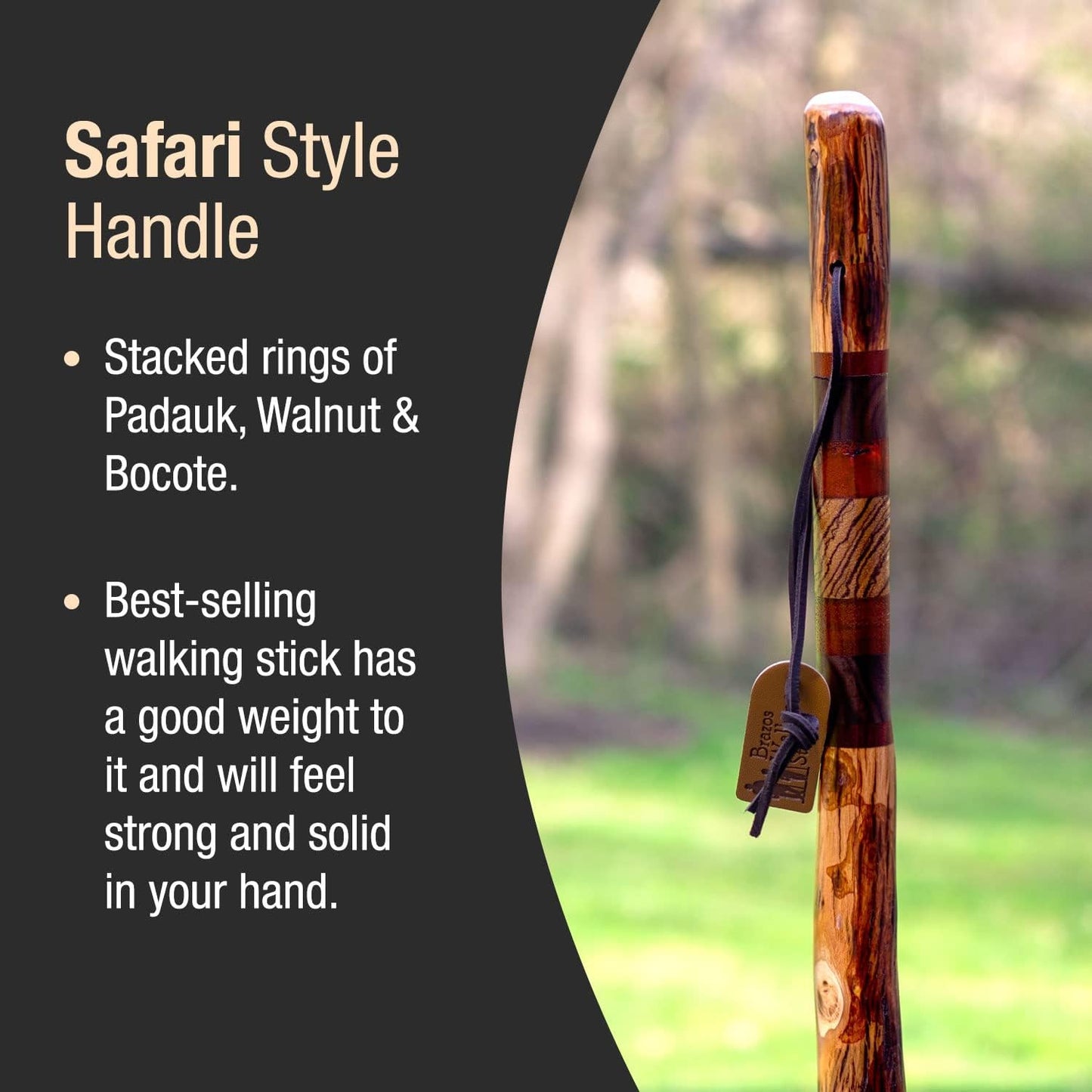 Brazos Rustic Wood Walking Stick