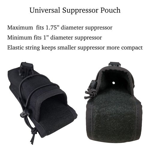Dasiyoki High Temperature Suppressor Pouch Thermal Insulated Shield for Hot Rifle/Pistol Suppressor in 6 inches or Smaller Black