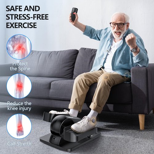 Ellipse Leg Exerciser As Seen On TV, Under Desk Elliptical with 12 Adjustable Speed Quiet & Portable Peddler Exerciser for Seniors with Remote Control Leg Exerciser While Sitting for Seniors