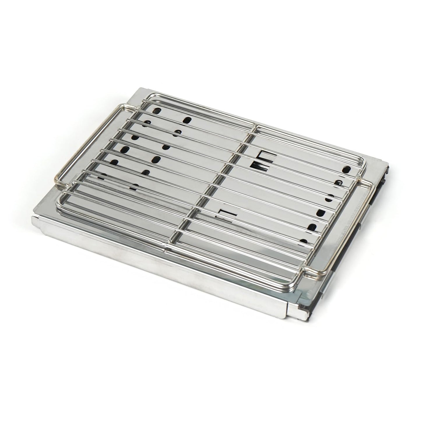 HAWOK Stainless Steel Folding Outdoor Stove with Carrying Bag and Stainless Steel Grill, 8.7"L x 7.5"W x 9.5"H, Portable Wood Burning Grill