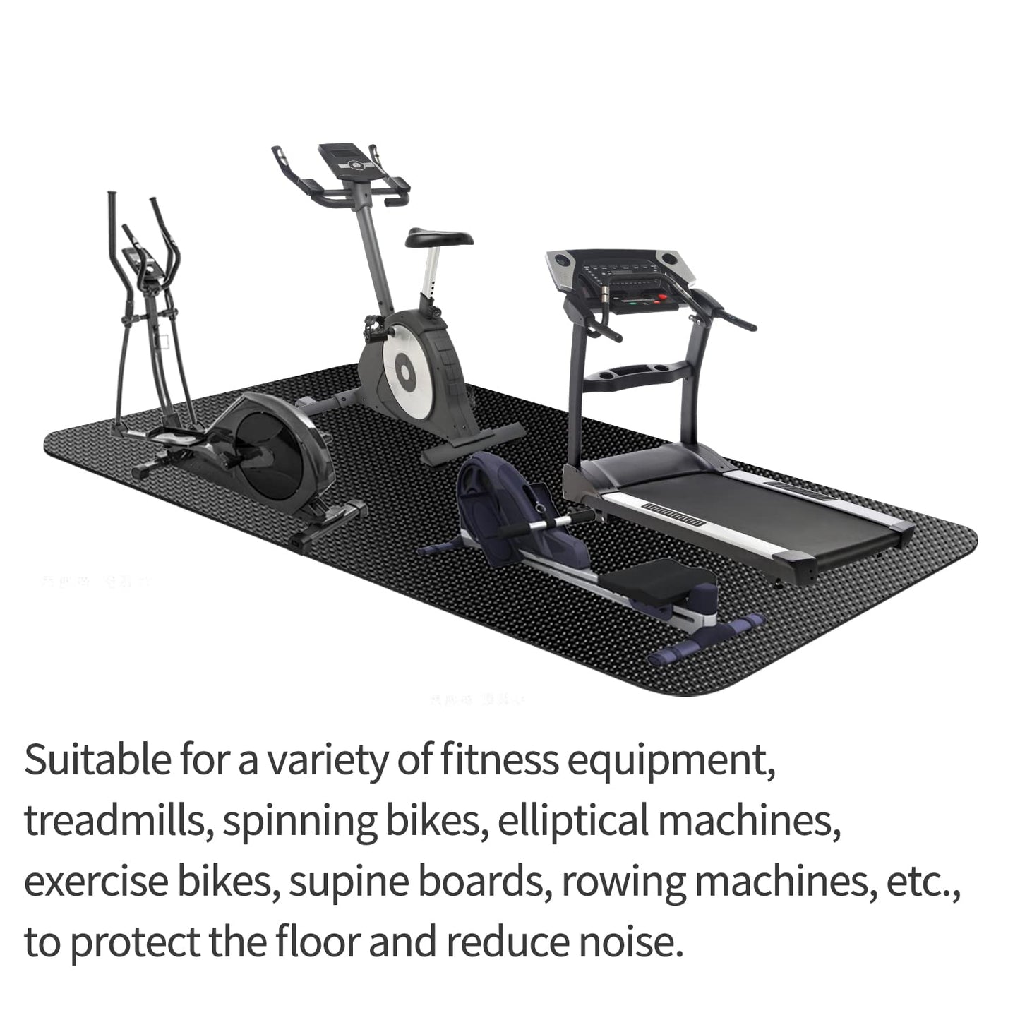 Treadmill Mat,Bike Mat Compatible with Peloton Bike Elliptical Treadmill,Folding Pad Exercise Equipment Under Exercise Trainer Pad for Stationary Indoor Spin