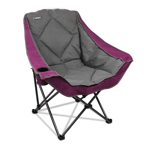 CAMPHILL Folding Camping Chair,Oversized Portable Camping Chair with Cup Holder,Heavy Duty Padded Lawn Chair for Camping, Tailgates, Beach, and Sports