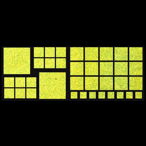 LiteMark Reflective Purple Assorted Square Sticker Decals for Helmets, Bicycles, Strollers, Wheelchairs and More (2 Inch, 1 Inch, 3/4 Inch, 1/2 Inch)