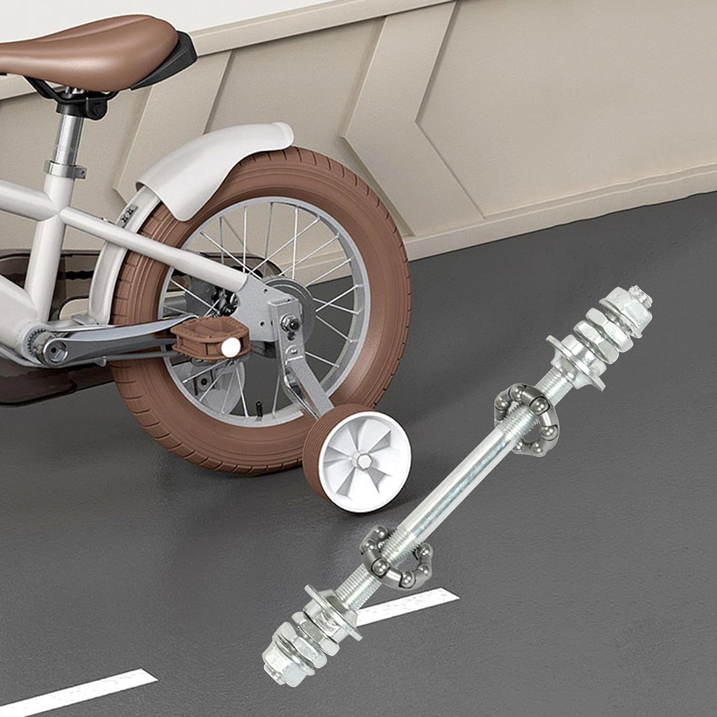 6.89 inch Bike Rear Axle Bearings, Silver, High Strength, Lightweight, Simple Installation, Replacement Wheel Hub Axle, General Purpose