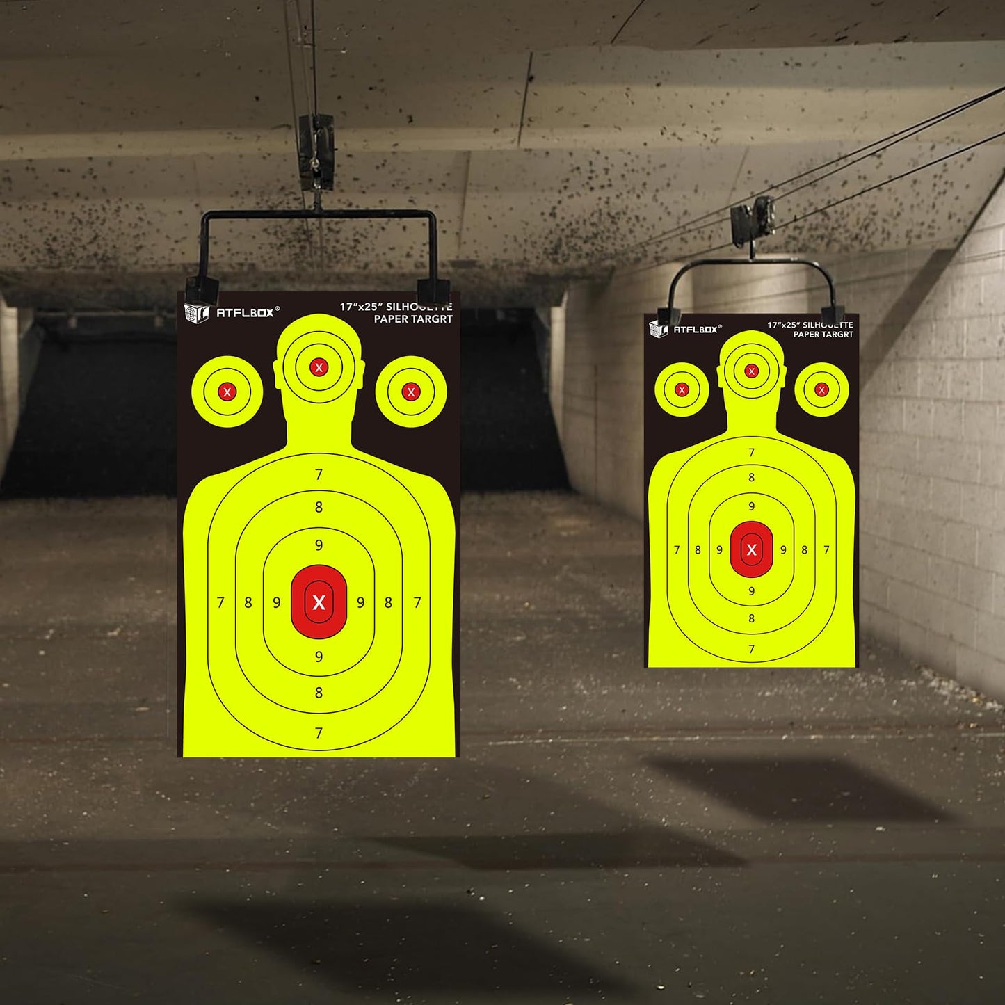 Atflbox 25 Pack 17X25 inch Silhouette Paper Target and 25 Pack 17X25 inch Battle Shooting Range Paper Target