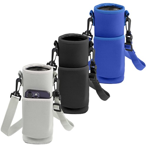 ZHMUYAOJY 3PCS Water Bottle Holder with Adjustable Shoulder Strap,Lightweight Water Bottle Carrier with Phone Pocket，Neoprene Water Bottle Bag for Men Women Camping Hiking Travelling