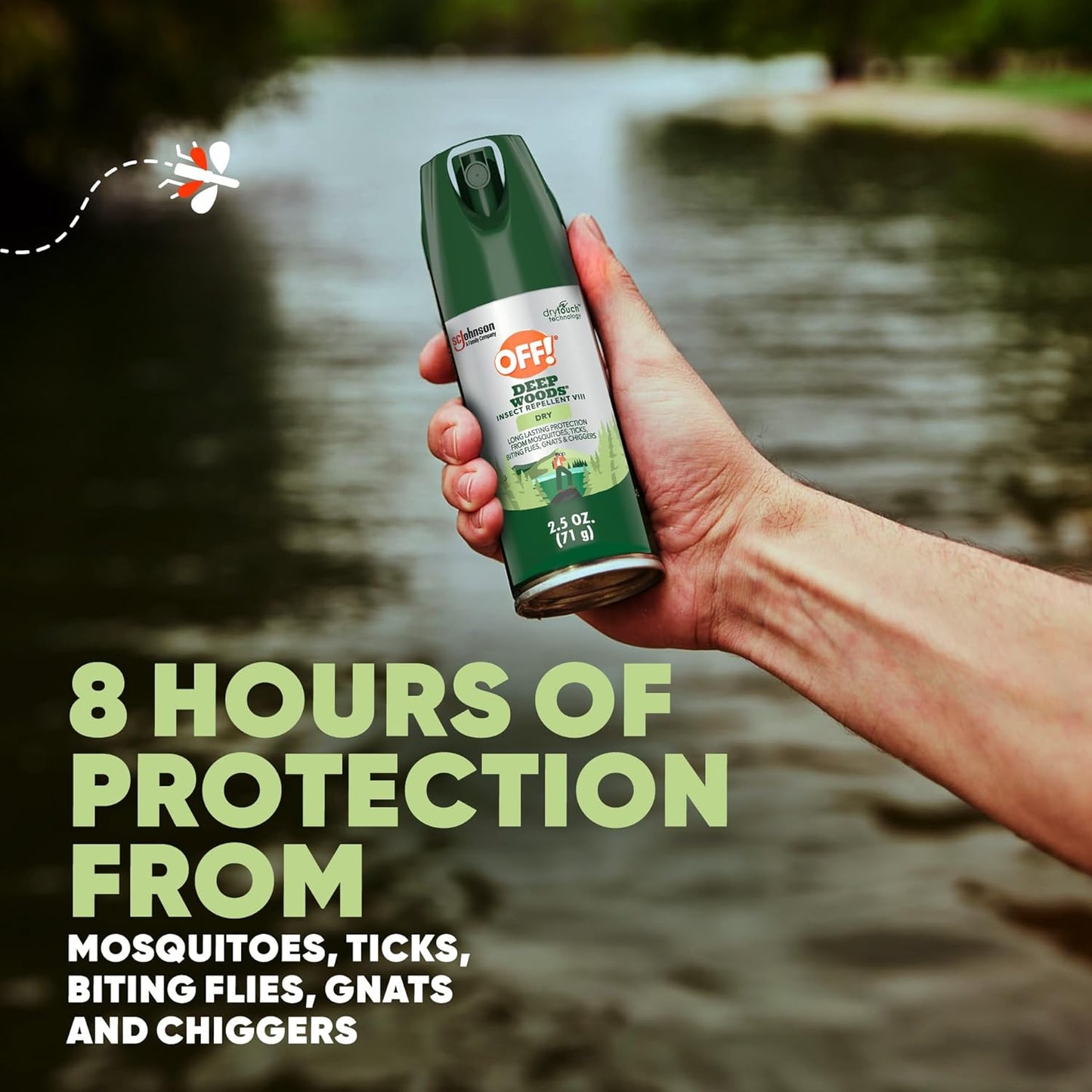 OFF! Deep Woods Insect Repellent Aerosol, Dry, Non-Greasy Formula, Bug Spray with Long Lasting Protection from Mosquitoes and Ticks, 2.5 oz (Pack of 12)