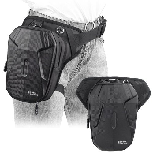 Motorcycle Waist Drop Leg Bag - Expandable Big Capacity Druable & Waterproof Tactical Fanny Pack, Multi-Pocket Storage Hip Thigh Bag for Cycling Hiking Climbing, Men and women