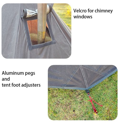 HipierFx 1 Person Tent Winter Tent Lightweight Teepee Hot Tent with Furnace Hole Four Seasons Waterproof Camping Hiking Hunting Fishing Backpack (Black)
