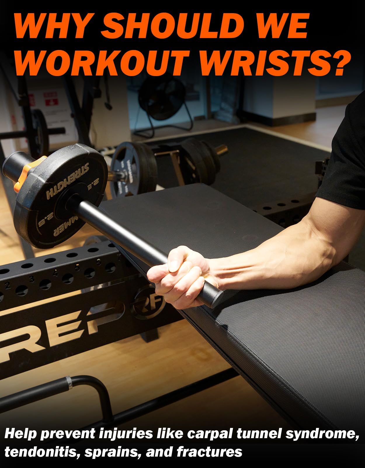 Fitarc Wrist Bar,Forearm Strengthener,Wrist Curl Bar for 2 Inch Olympic Plate,Grip Strength Trainer, Wrist Bar,Wrist Rotation Exerciser,Wrist Forearm Strengthener