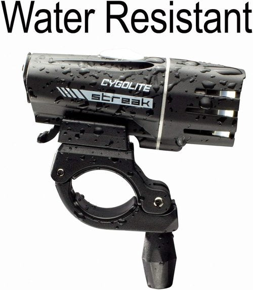 Cygolite Streak– 450 Lumen Bike Light– 5 Night Modes & Daytime Flash Mode– Compact & Durable– IP67 Waterproof– Secured Hard Mount– USB Rechargeable Headlight– for Road & Commuter Bicycles , Black