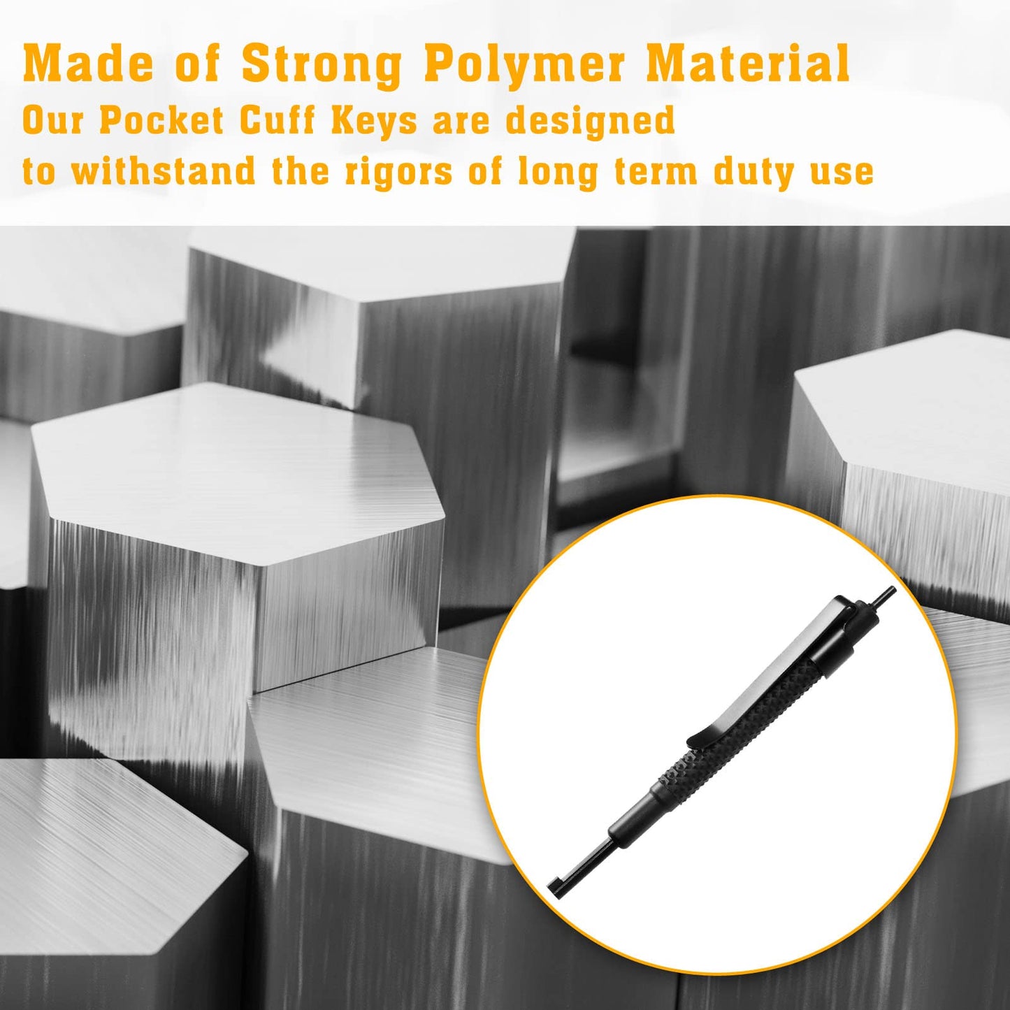 JOTOVO Pocket Handcuff Key Strong Polymer Finish, Universal Police Cuff Keys Clip for All Standard Series Hand Cuffs - 2PCS